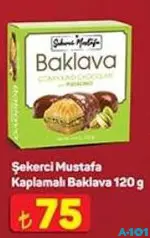 ŞEKERCİ MUSTAFA KAPLAMALI BAKLAVA 120 G fiyat ve kampanya bilgisi